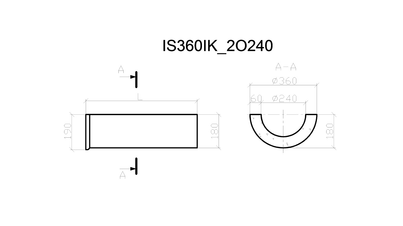 IS360IK_2O240, облицовка колонны без каннелюр D360мм, (dвнутр=240мм)