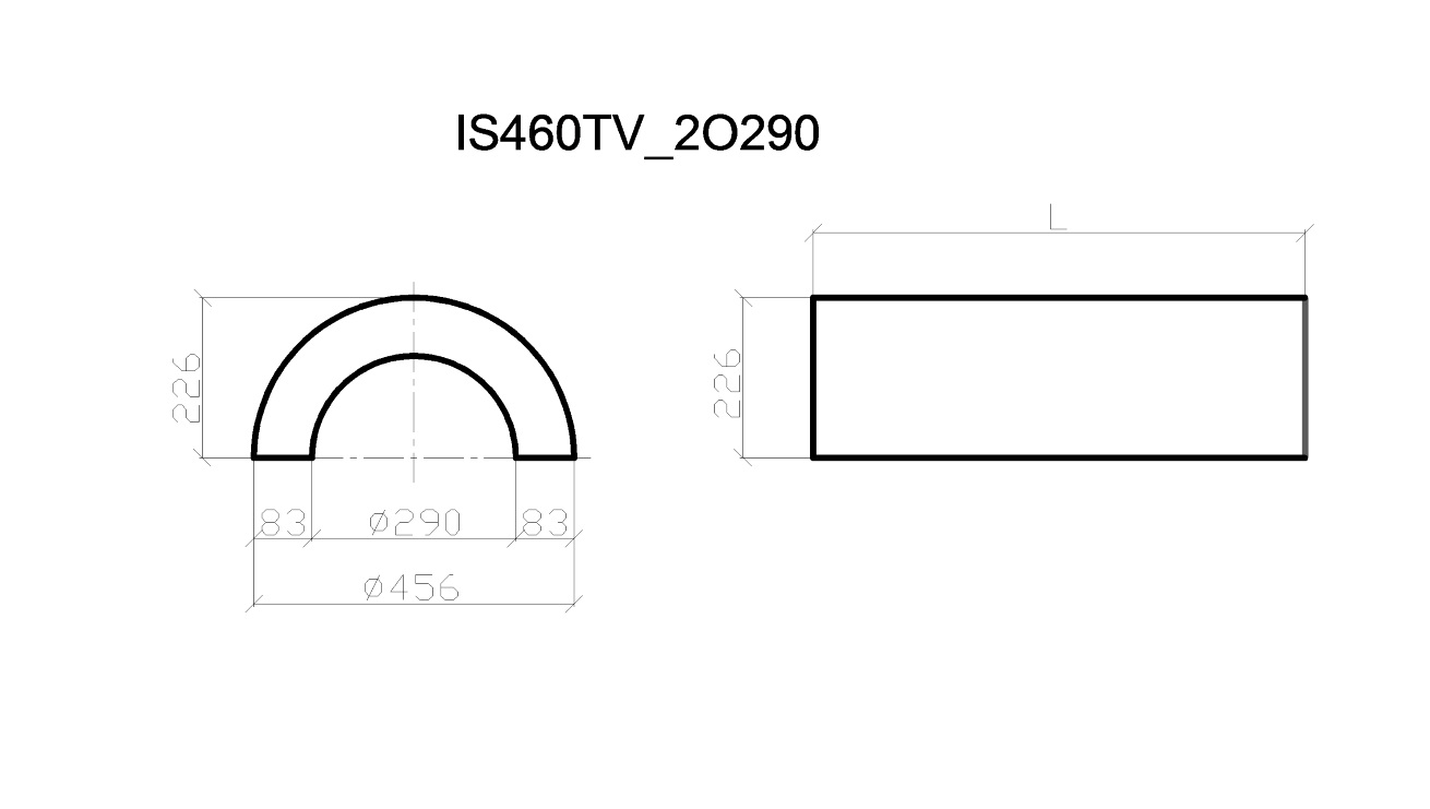 IS460TV_2O290, облицовка полуколонны  без каннелюр D460мм, dвнутр290мм