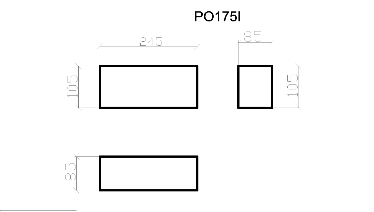 PO175I, пьедестал прямоугольный высотой 105мм под базу PB175I