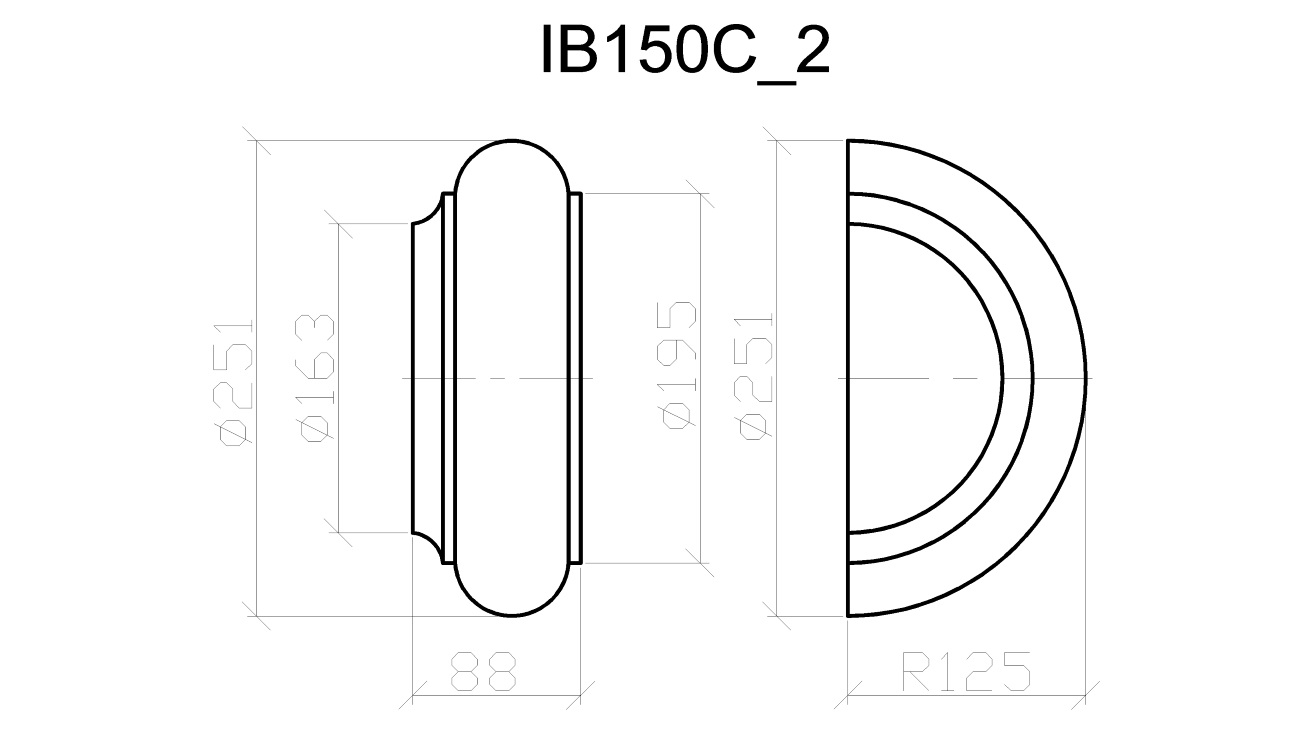 IB150C_2, полуоснование округлое для колонн D150мм