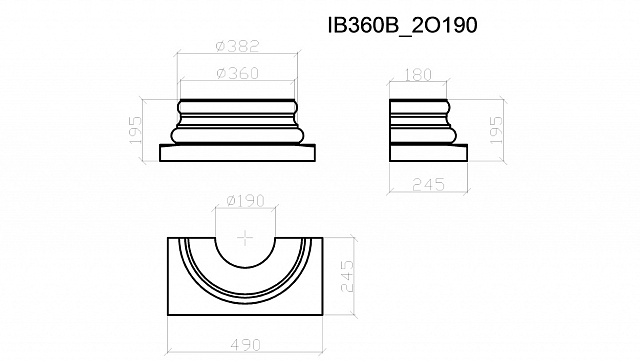 IB360B_2O190, полубаза колонны