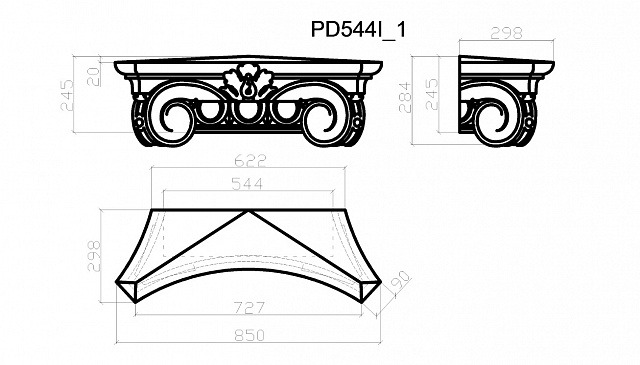 PD544I_1, деталь капители пилястры (крышка)