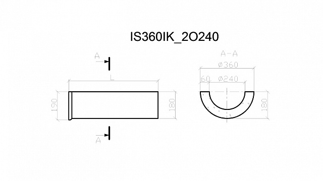 IS360IK_2O240, облицовка колонны без каннелюр D360мм, (dвнутр=240мм)
