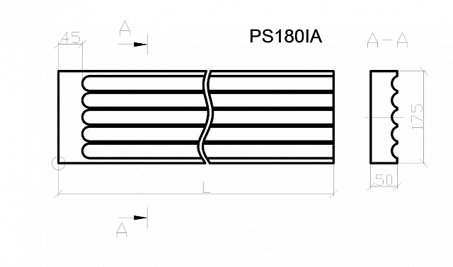 PS180IA, пилястра ионическая H180мм верхний сегмент