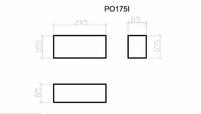PO175I, пьедестал прямоугольный высотой 105мм под базу PB175I