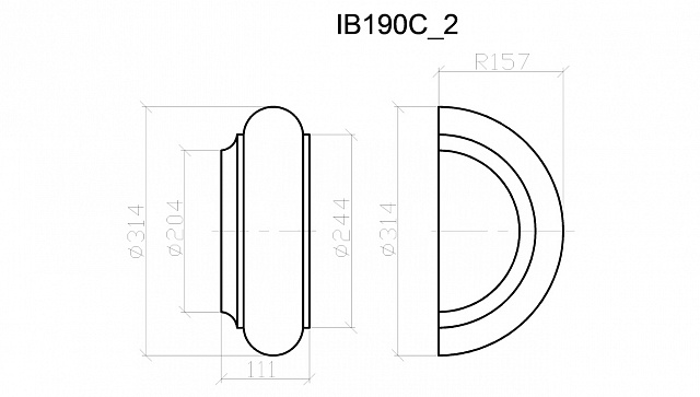 IB190C_2, полуоснование округлое для колонн D190мм